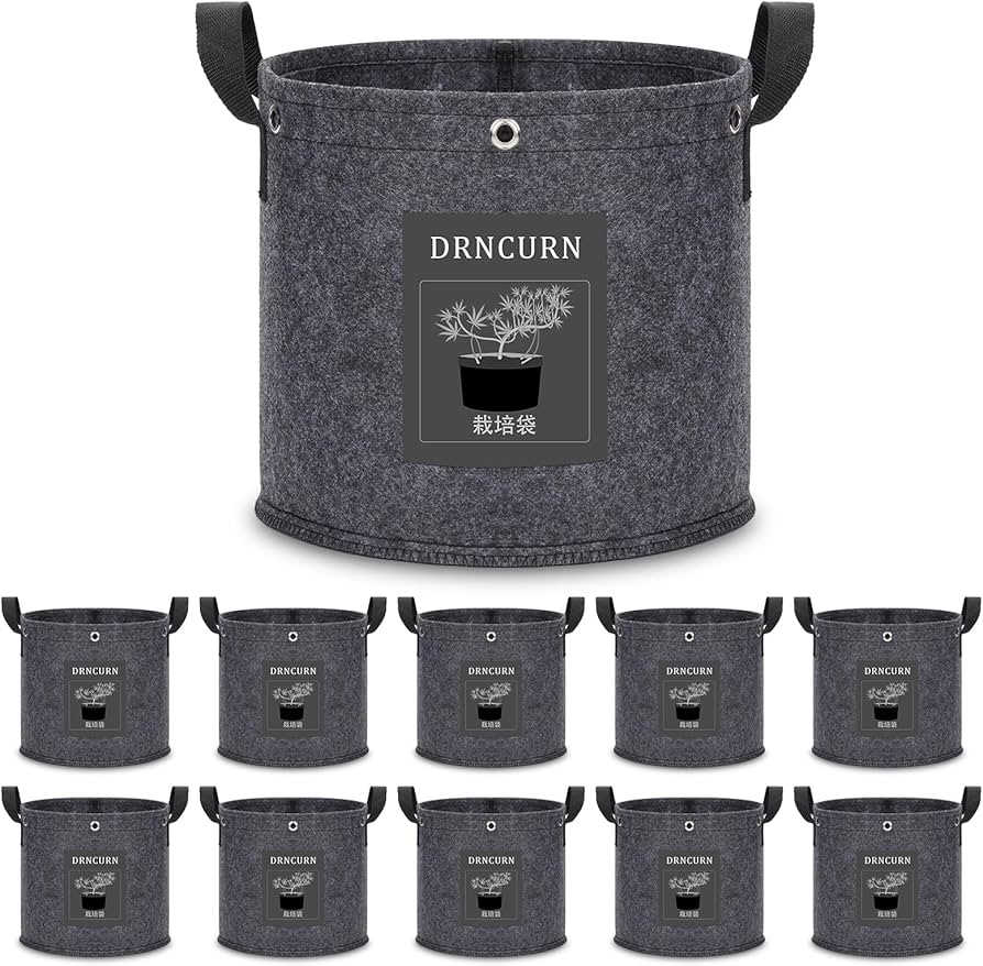 バッグみたいなプランター 10ガロン 5枚入り 家庭菜園 不織布 野菜作り