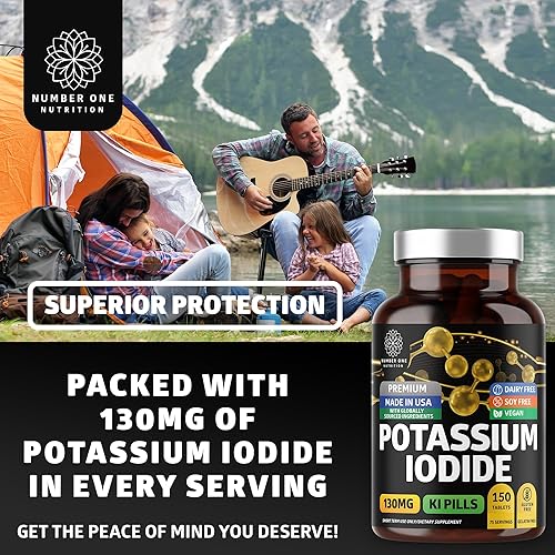 Miniatura 3 de Tabletas de yoduro de potasio premium, píldoras naturales de KI para apoyar la inmunidad, 130 mg por porción, 150 unidades