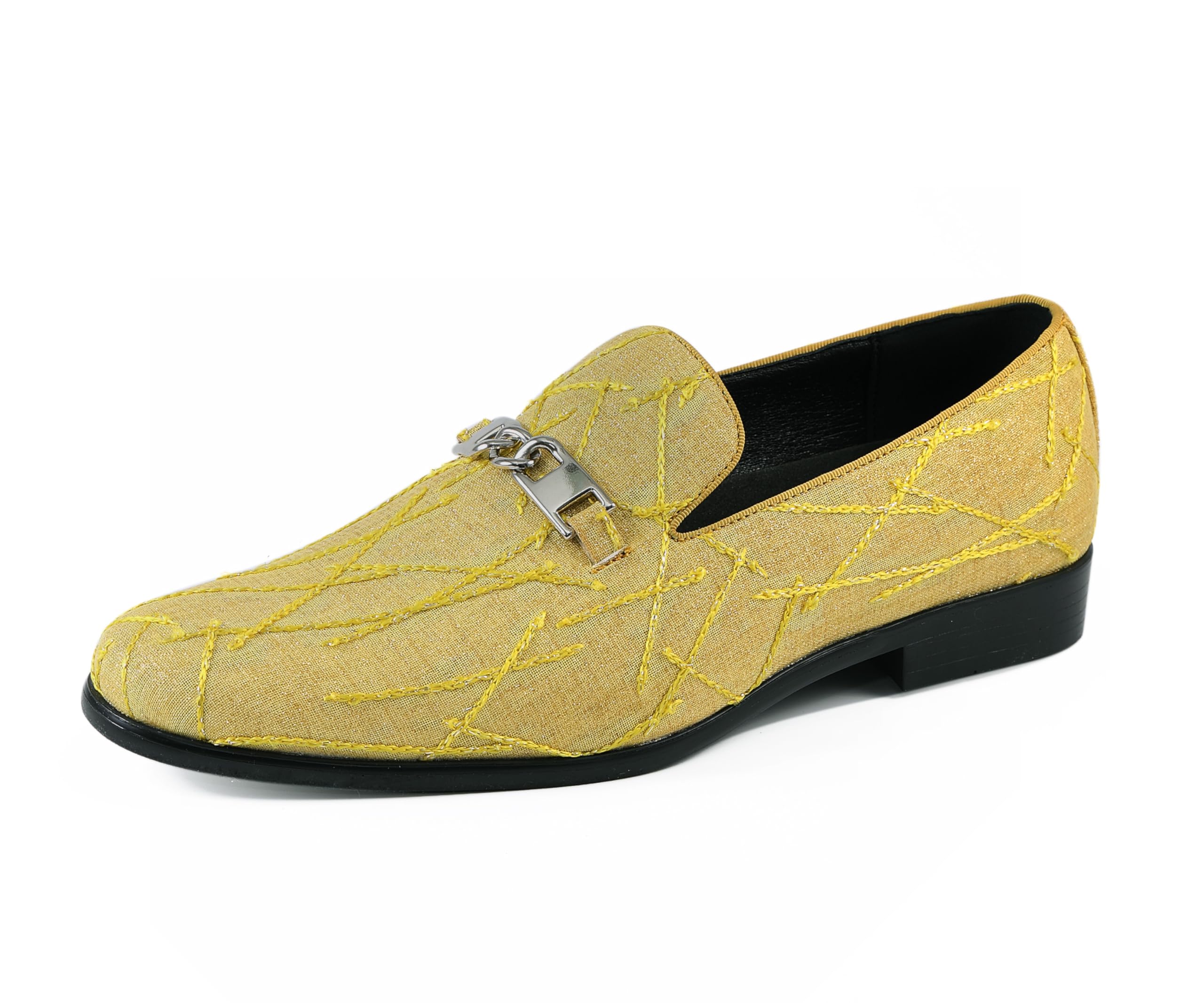 Amali Fay Velvet Gold Chain Loafers