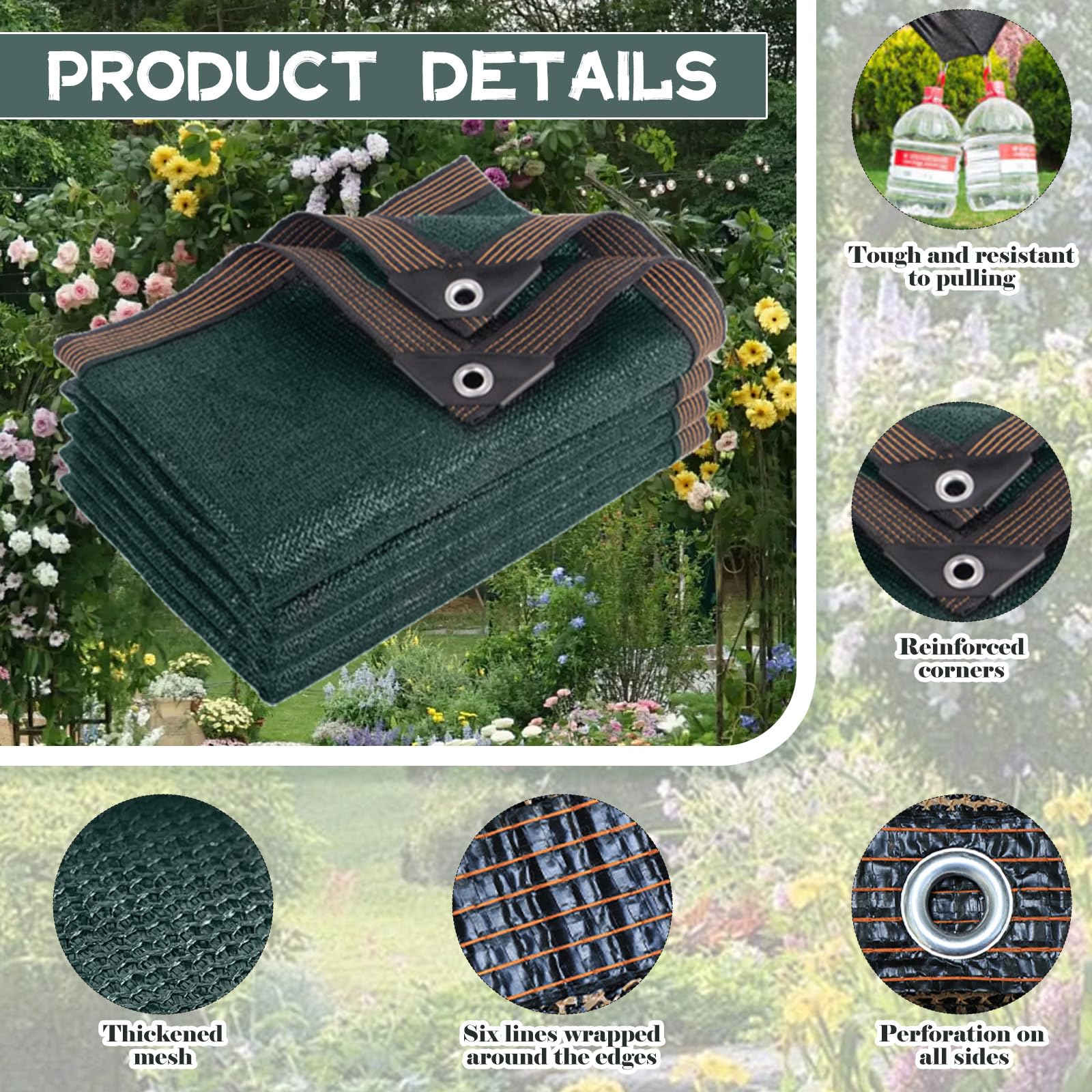 TUAKIMCE Garden Privacy Netting 1 x 5m, Privacy Fence Screening 90% HDPE Outdoor Shading Net - Image 3