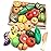 Wooden Cutting Fruit Vegetables Set for Kids - Pretend Play Food Toy Set with Wooden Knife and Tray Learning Toys for Toddlers (Fruit-E)