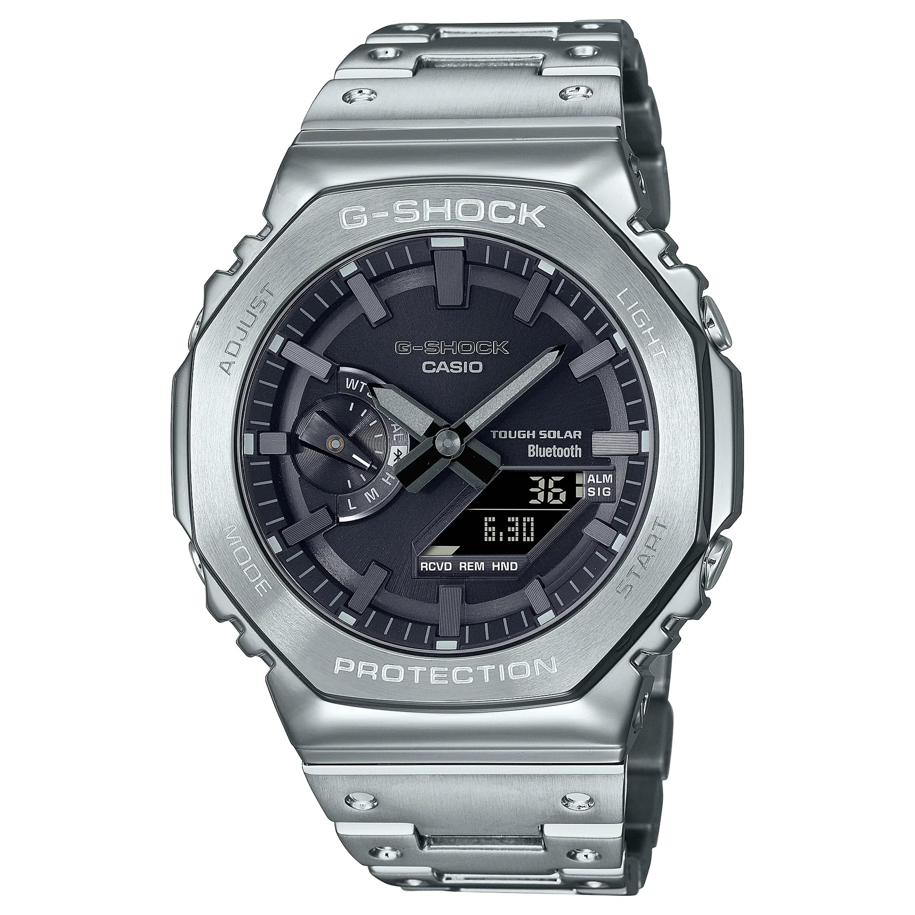 Casio G-Shock GM-B2100D-1ADR Stainless Steel Bezel Black Analog-Digital Dial Stainless Steel Solid Band Mens Watch Tough Solar Bluetooth G1270 (B0BJMHYC8C) Amazon Price History, Amazon Price Tracker