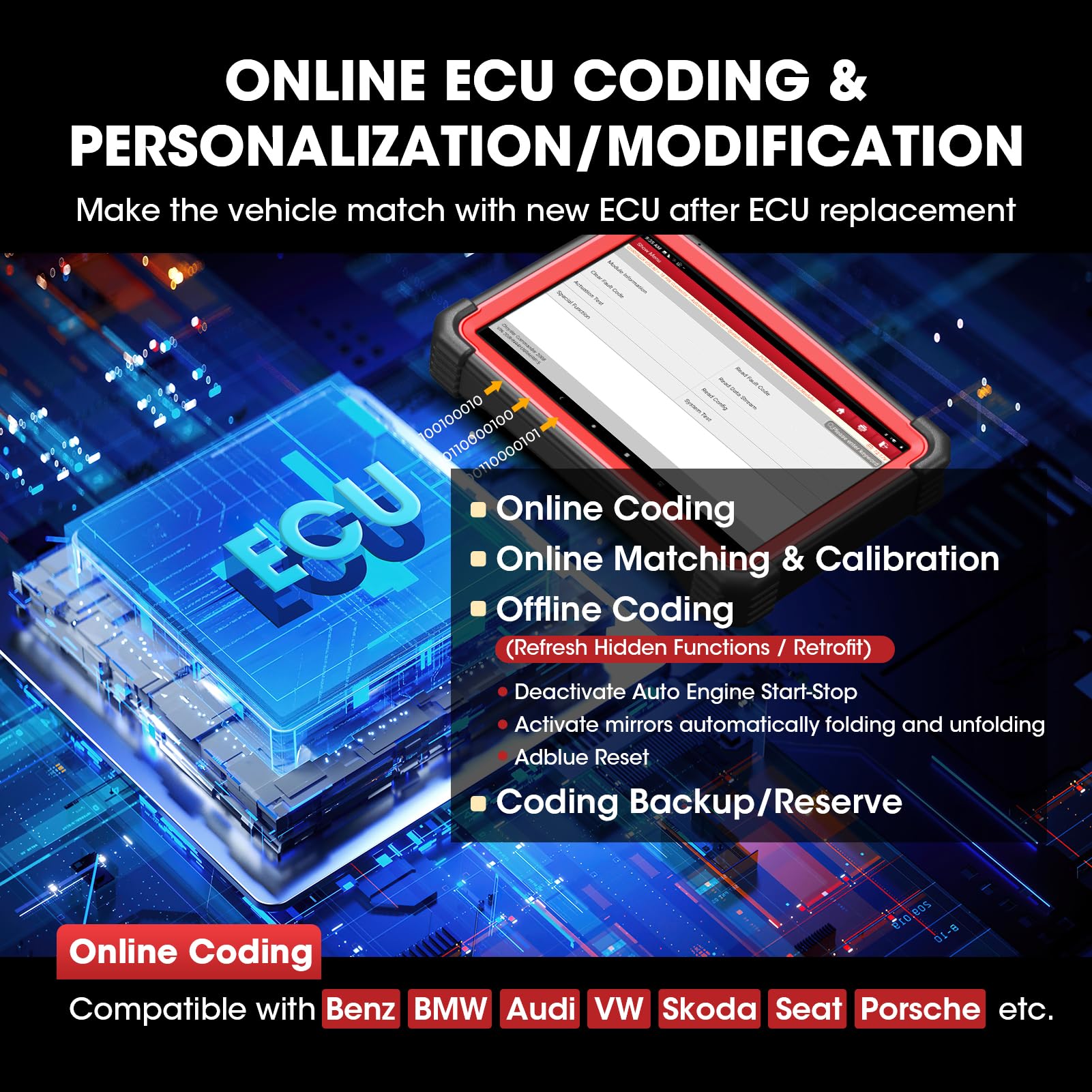 LAUNCH X431 Pro 5 Escáner Bidireccional Herramienta Programación J2534 con más de 50 Funciones Codificación de ECU Pruebas Activas Multimarca Español, Windows XP