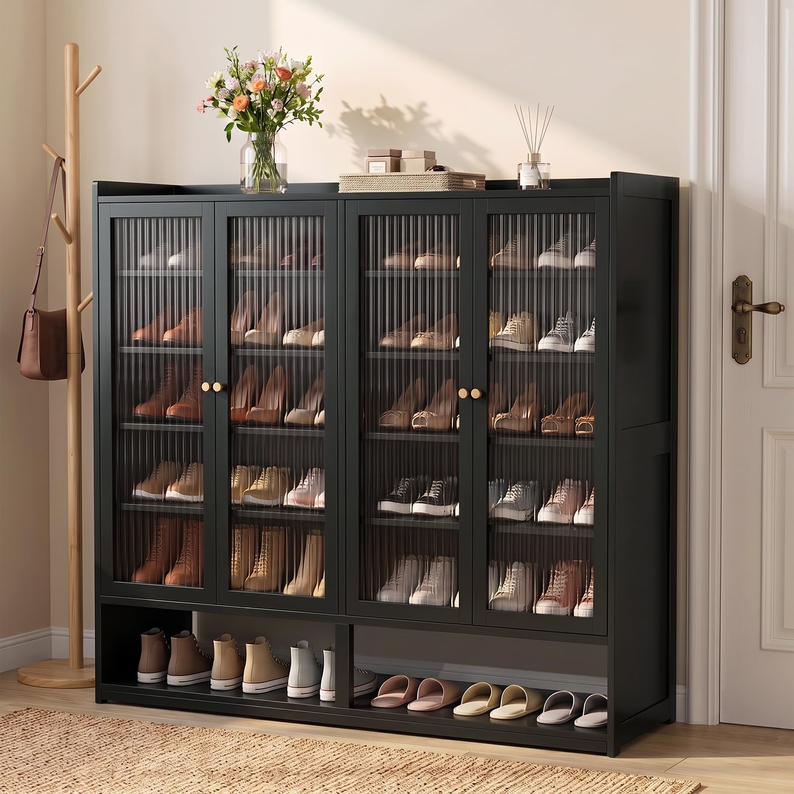 7 Tier Shoe Storage Cabinet with Acrylic Door, for Hallway Living Room