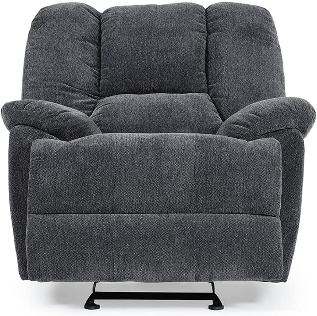 homes r us هومز أر أس oy ecliner With ocker, 106.68 X 101.6 X 104.14 Cm Dark Grey