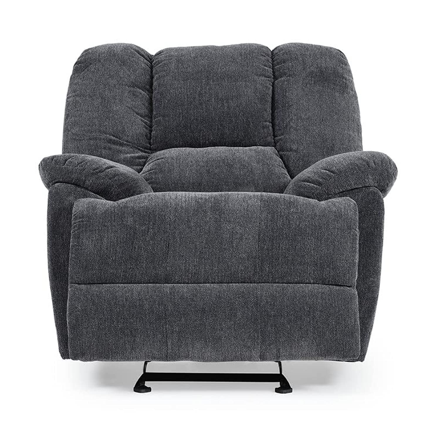 homes r us هومز أر أس oy ecliner With ocker, 106.68 X 101.6 X 104.14 Cm Dark Grey