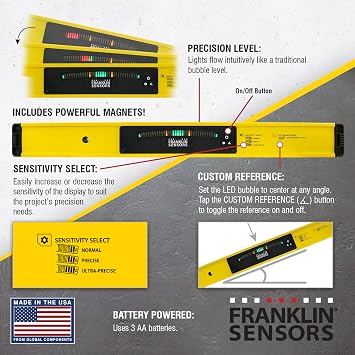 Franklin Sensors M24Xa, Magnetic 24 inch Precision Level/Digital, Electronic Leveler Tool, Made in the USA