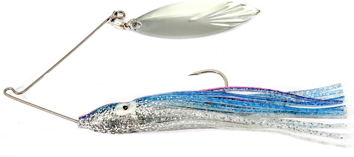 Boone Saltwater F.T. Spinner Bait, Blue/Pink Stripe/Silver