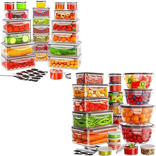 JSCARES 40 PCS Food Storage Containers with Lids Airtight