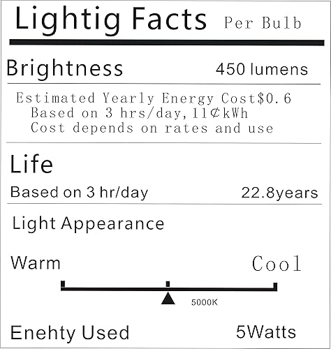 Miniatura 8 de Bombilla LED para refrigerador, equivalente a 40 W, 120 V, A15, bombillas impermeables para nevera, 5 W, luz blanca de día, 5000 K, E26, base media,