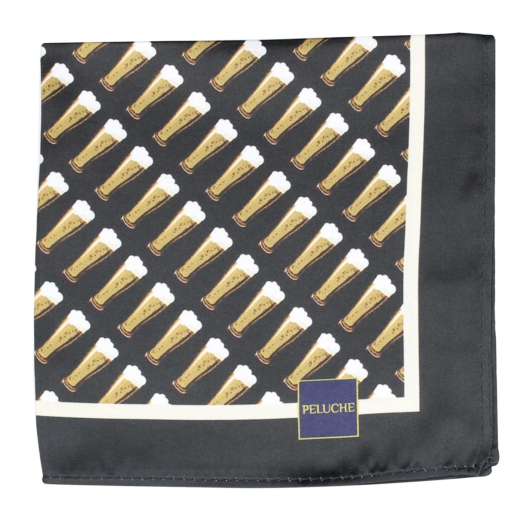 Poly-Silk Beer Glass Print Pocket Square For Men-image-34