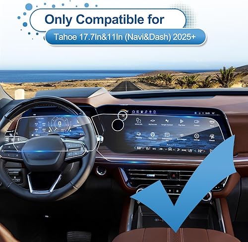 Vista 35 de Protector de pantalla Coleya 2021-2025 2026 Tahoe para Chevrolet Tahoe (asiento trasero de 12.6 pulgadas), vidrio templado 9H 2023 2024 2025
