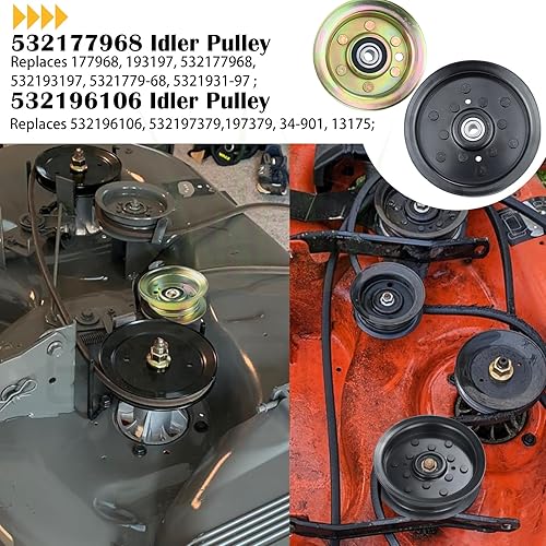 Miniatura 2 de 196106 polea con 532177968 Polea tensora que reemplaza Husqvarna 532196106 Polea tensora Husqvarna, 532197379 Polea tensora Husqvarna, 197379,
