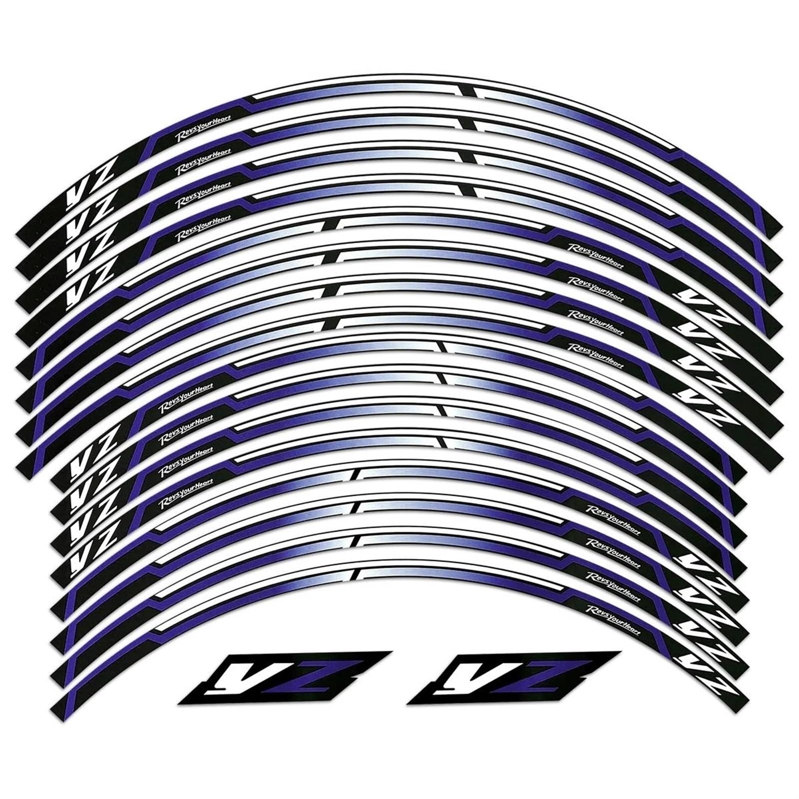 Reflective Motorcycle Wheel Sticker Rim Waterproof Decal Stripe Tape Accessories for Yamaha YZ 125 250 250F 450F Spare Parts(Blu)