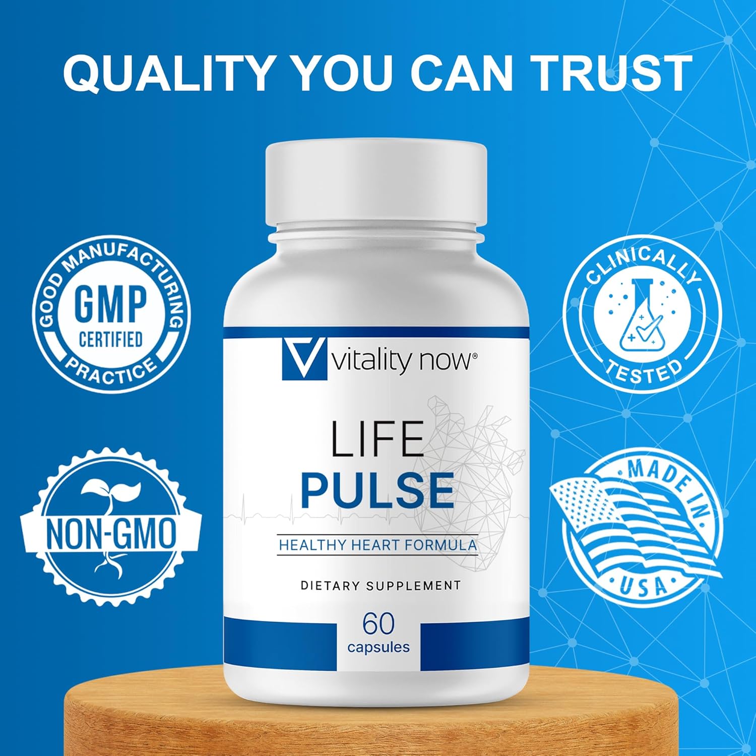 Life Pulse Natural Heart Health Supplement – 7 Power Ingredients for Blood Pressure & Cardiovascular Support – Non-GMO Formula for Men & Women – Made by Former NASA Scientist (Pack of 1)
