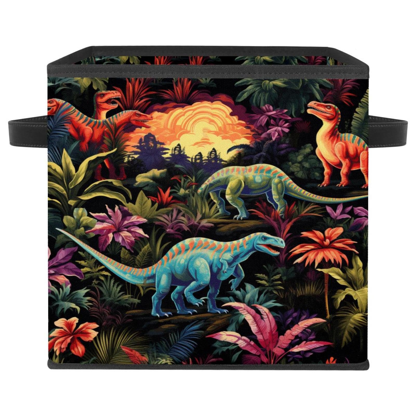 Bac de rangement dinosaure pliable en tissu Oxford avec double poignées