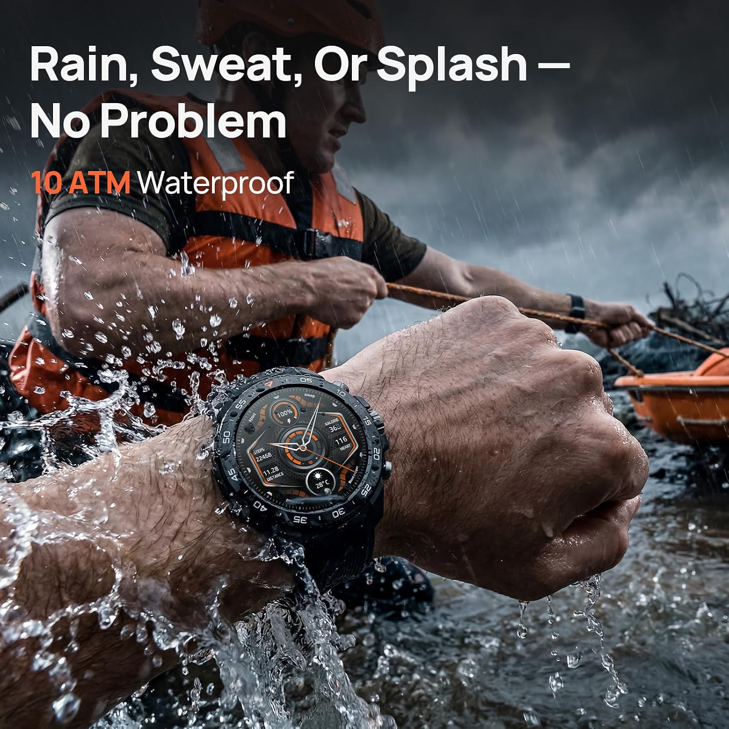mibro GS Explorer S Rugged Smart Watch for Men with Scratch-Resistant Ceramic and 1.32" AMOLED Display, 20+ Days Battery, Bluetooth Call & 10ATM Waterproof, Dual Band GPS, Heart Rate & Sleep Tracking