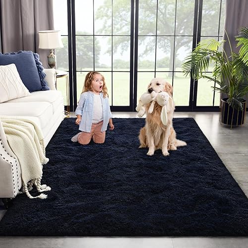 Miniatura 89 de Kimicole Alfombras de área grandes de 7 x 10 pies para sala de estar y dormitorio, alfombra suave y esponjosa, alfombras peludas antideslizantes