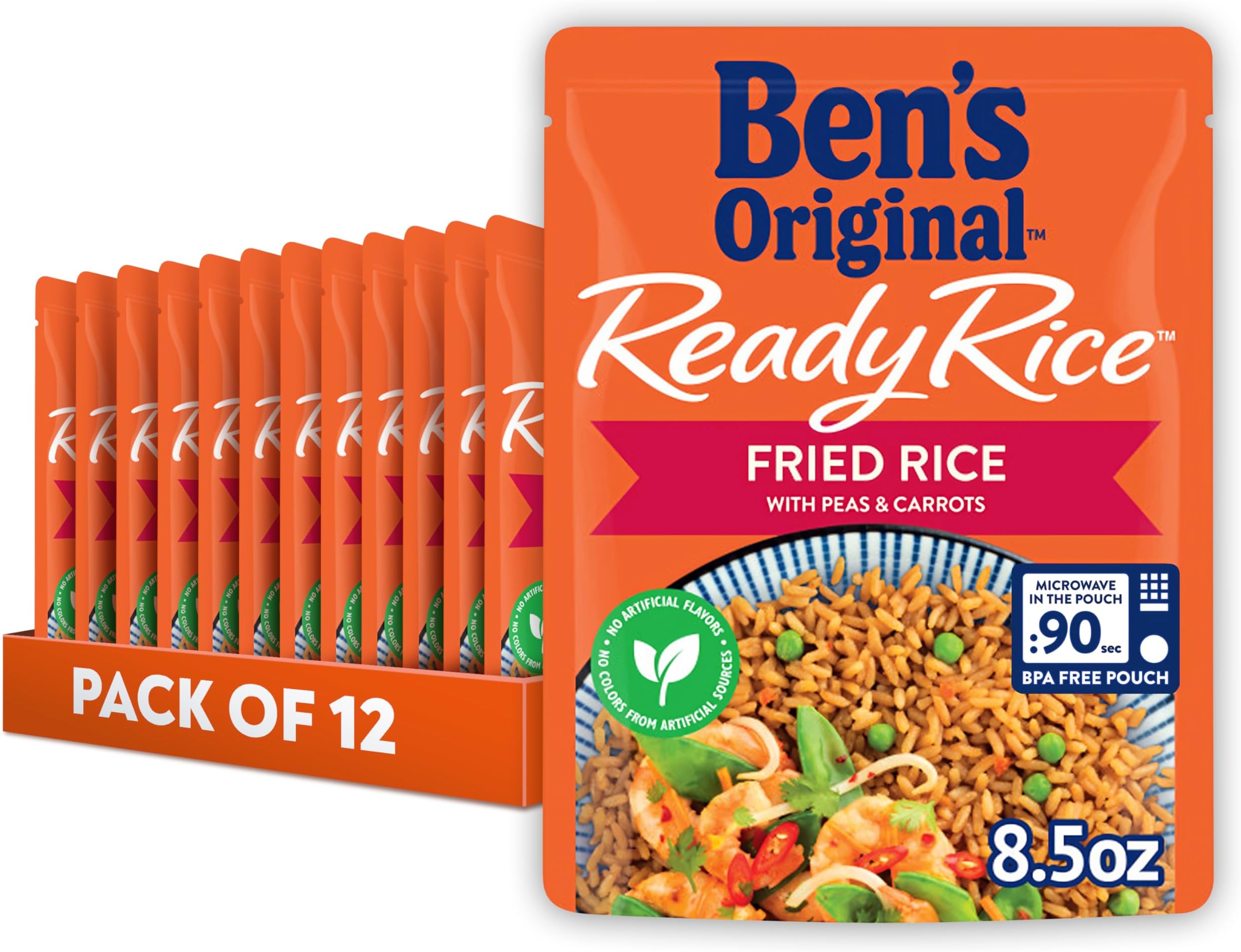Ben's Original Ready Rice Fried Rice With Peas and Carrots, Microwave Rice fo...