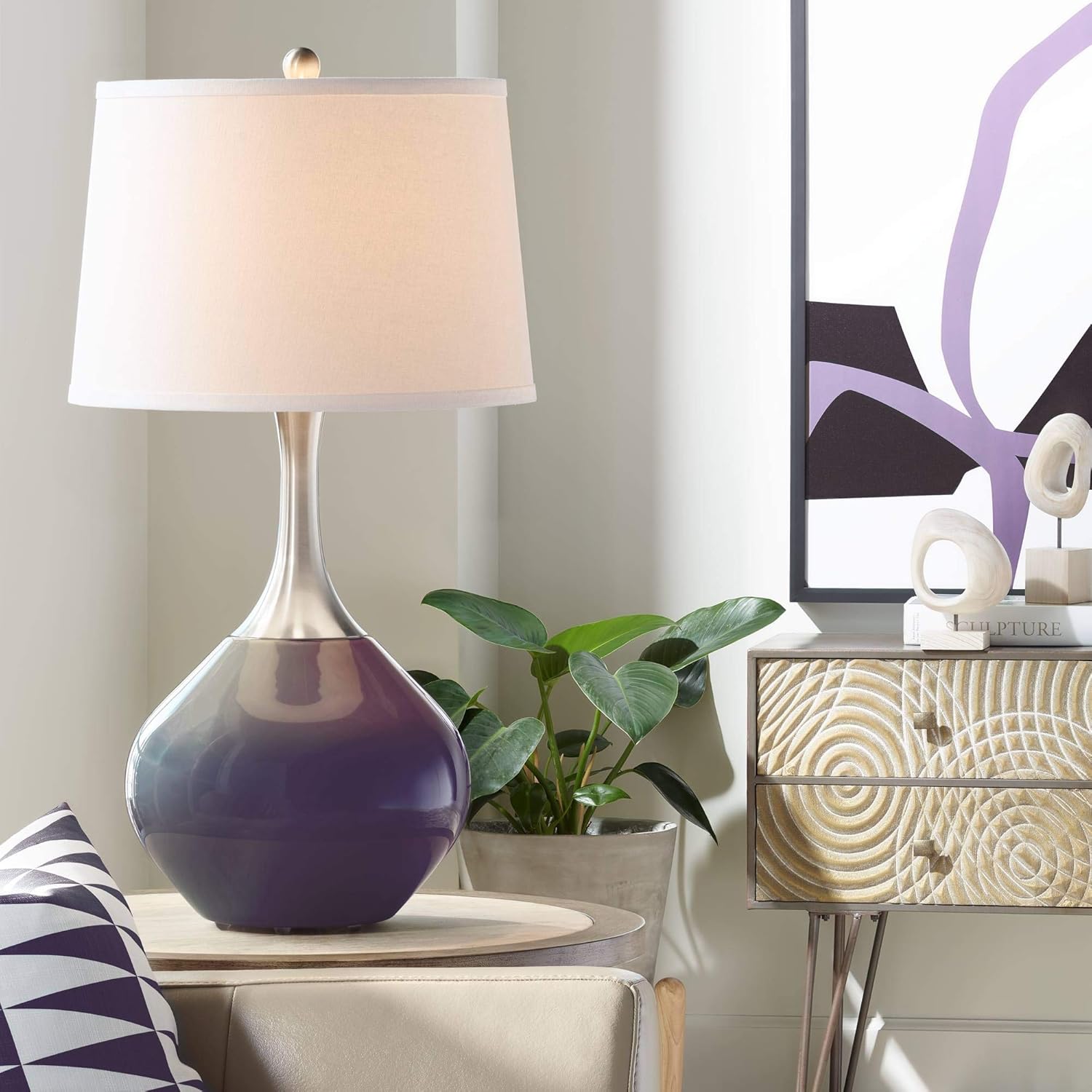 Color + Plus Spencer 31" Modern Passionate Purple Table Lamp