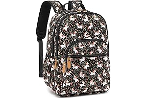 Water-Resistant Cute Unicorn Laptop Backpack for College Girls(Black)