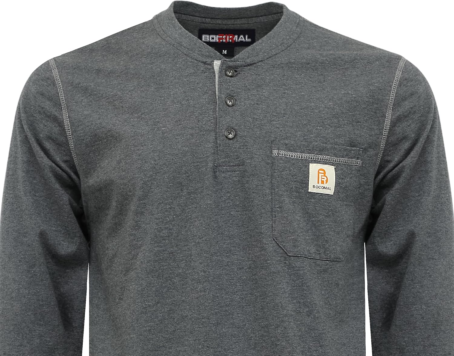 BOCOMAL FR Shirts for Men 5.5oz Lightweight Long Sleeve Work Henley Fire Resistant Shirt CAT2 - Image 4