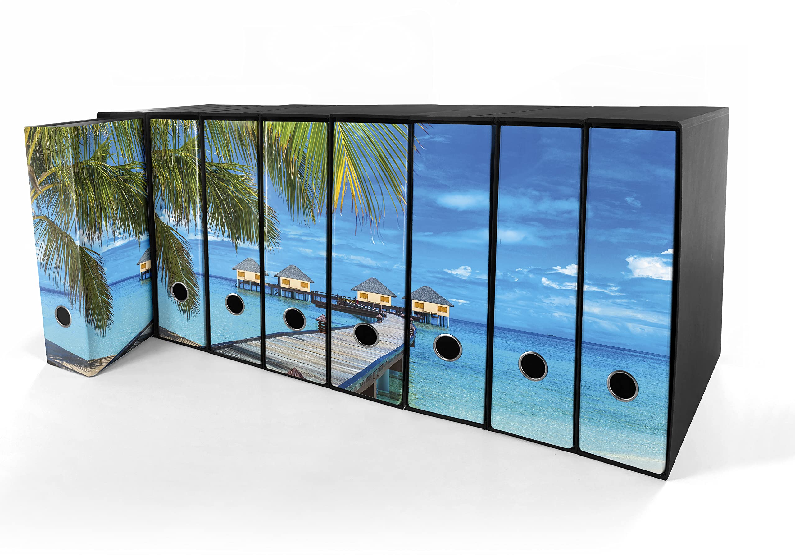 Set da 8 raccoglitori ad anelli MALDIVE - Faldoni SHAREPRINTING (H31 con 2 anelli)