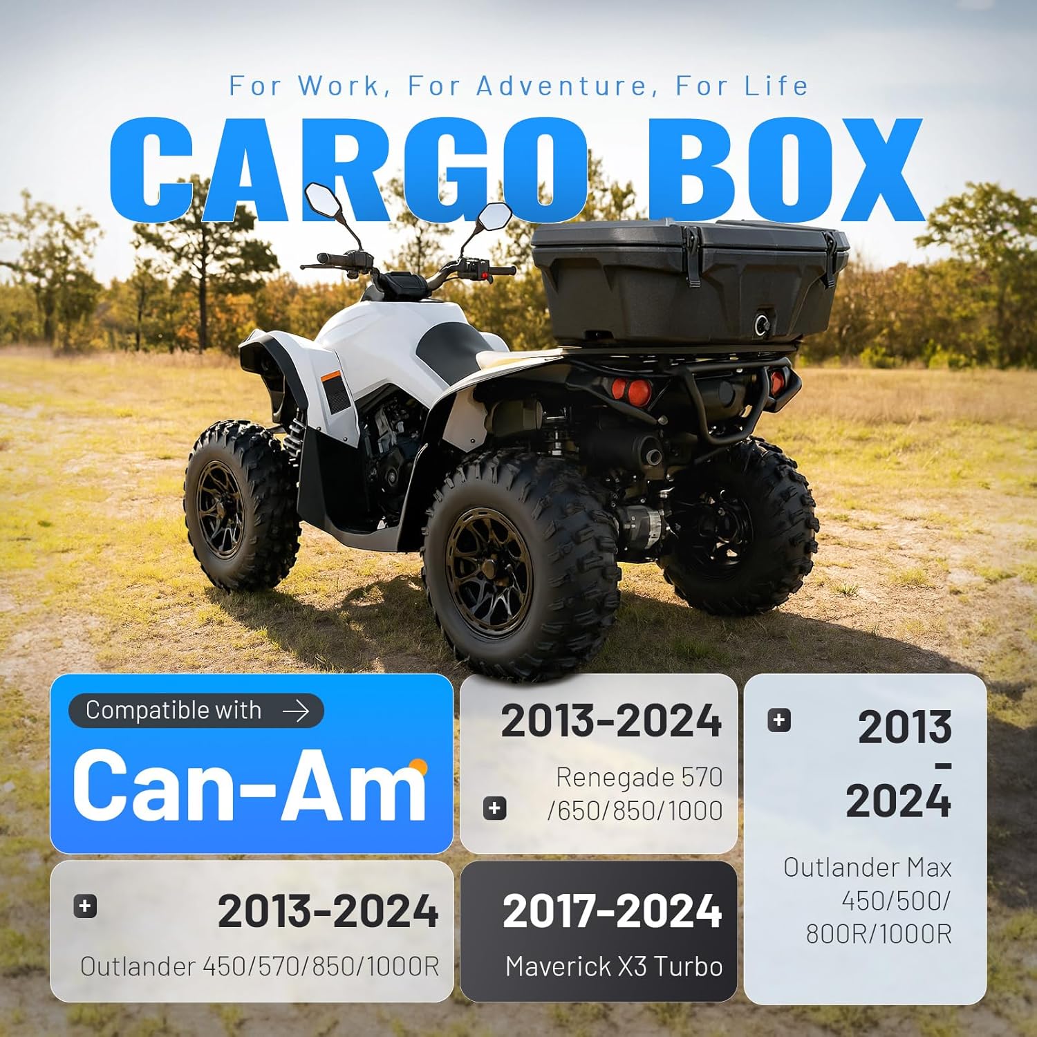 ECOTRIC Rear Storage Cooler Box Compatible with Can-Am Maverick X3 Turbo, Renegade, Outlander Max 2013-2024 Replacement for 715004778 Rear Rack Cargo 30L Box Black