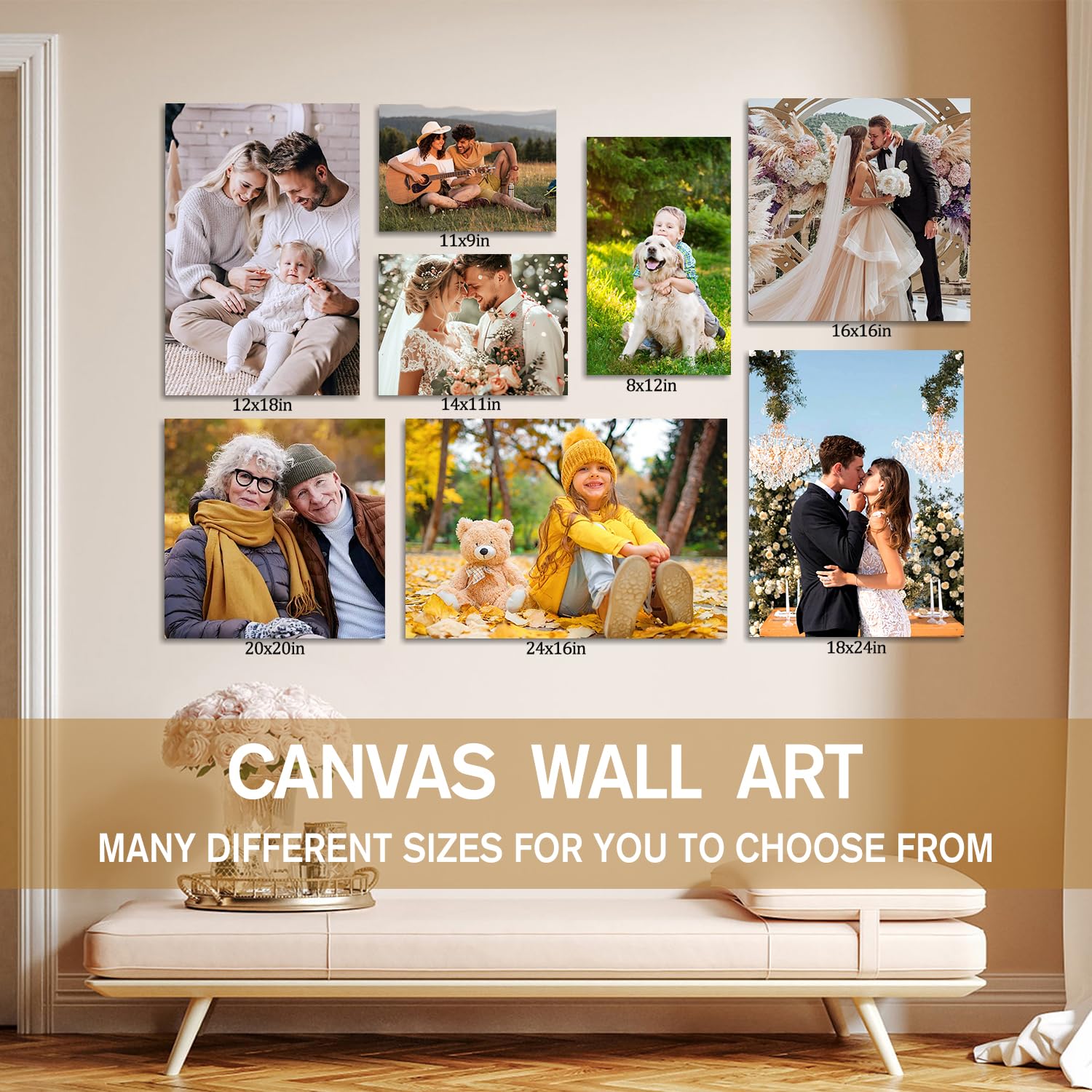 Best Gallery Wrapped Canvas Prints for 2026 3 karani Canvas Prints with Your Photos, Ship Next Day Personalized Wall Art for H — product photo