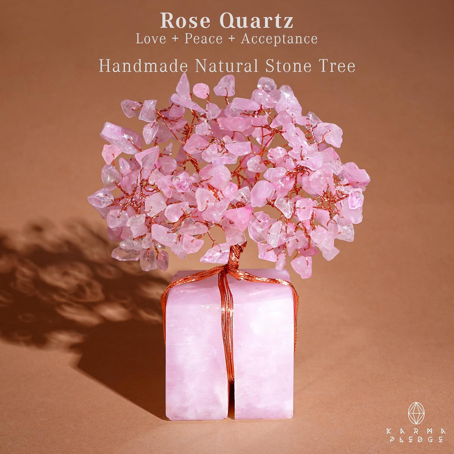 Rose Quartz Trees Gifts for Women, Mom, Sister, Unique Gifts for Her Birthday, Anniversary, 7 Chakra Healing Crystal and Stones for Positivity, Money, Good Luck, Tree of Life Home and Office Decor - Image 2