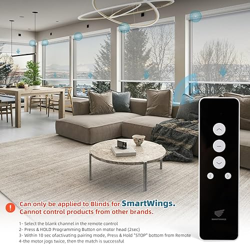 Miniatura 2 de Smartwings Persianas enrollables, accesorios de control remoto de 15 canales para todas las persianas motorizadas, color negro