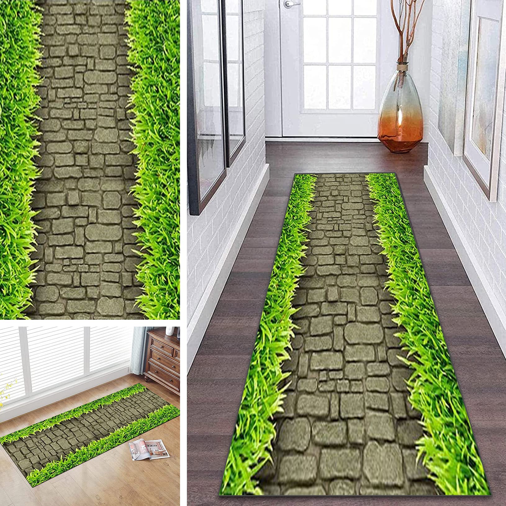 Tapis de couloir lavable 60x180cm antidérapant idéal pour la cuisine