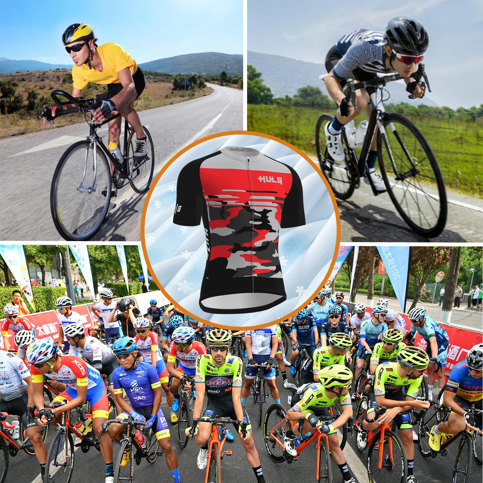 Maillot Cyclisme Homme, Vélo Jersey VTT Vêtements Manche Courte Séchage Respirant Cyclisme Tee Shirt