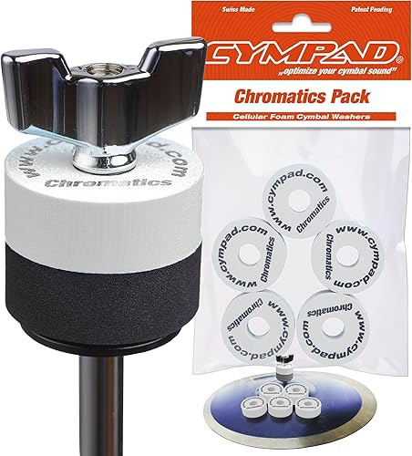 Cympad Chromatics - Juego de almohadillas de espuma para platillos en blanco  Arandelas de espuma de memoria de alta densidad para mejorar el sonido