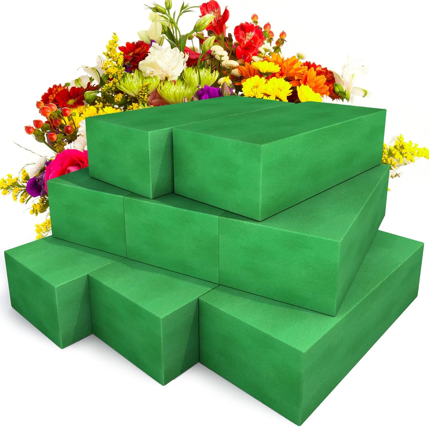 Max Shape Pack of 8 Large Size Floral Foam Blocks for Fresh and Artificial Flowers