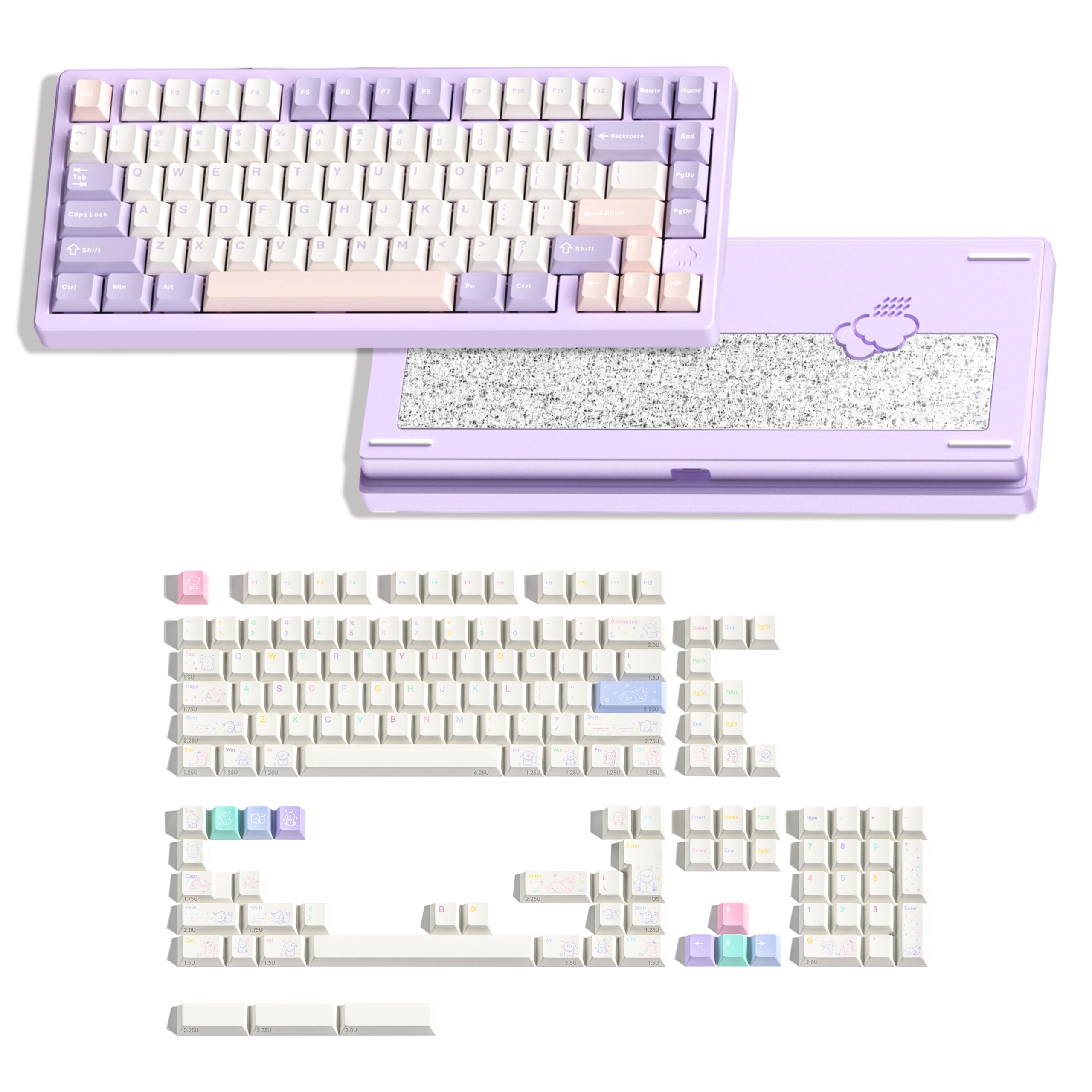 Amazon | WOBKEY Rainy 75 メカニカルキーボード(Pro (パープル 英字