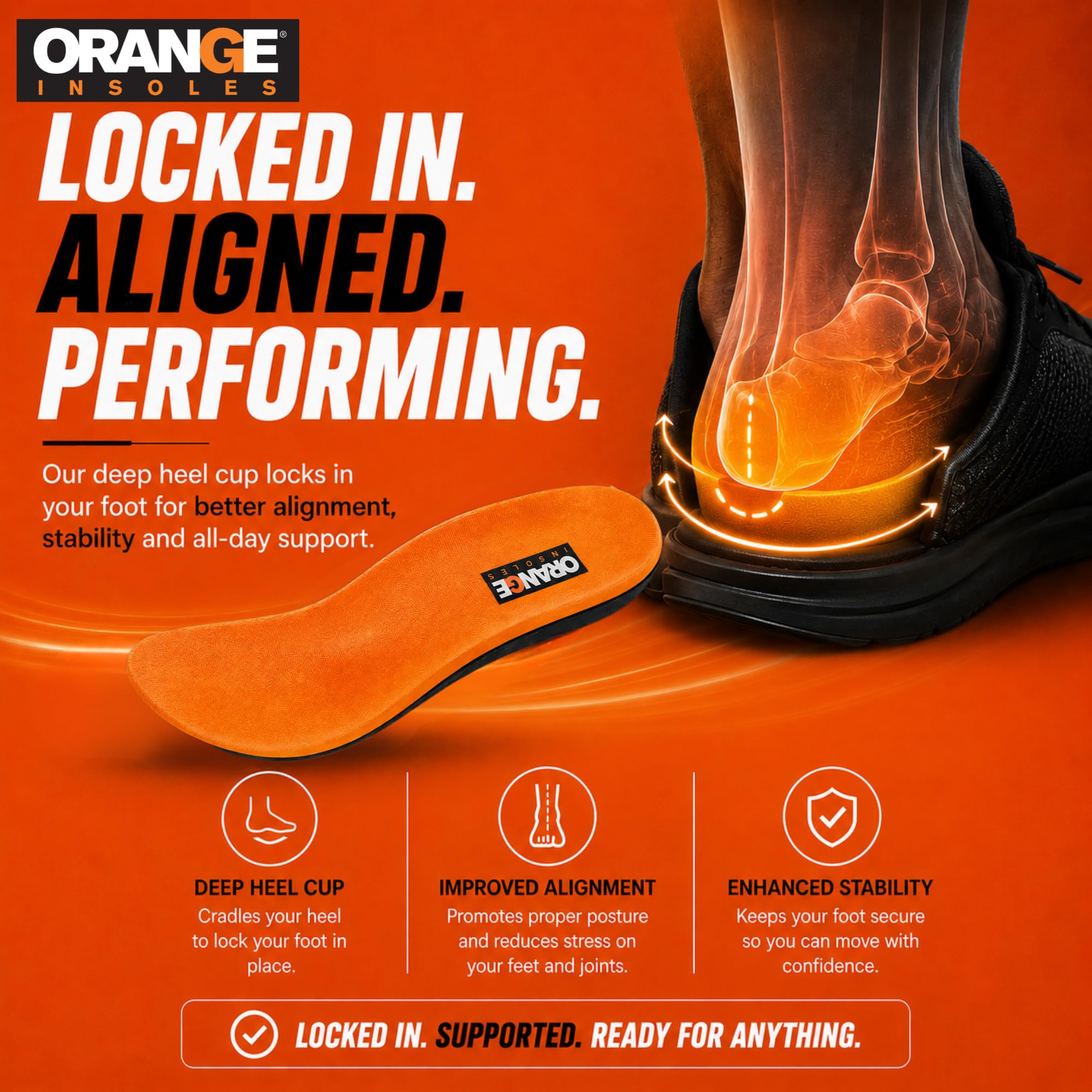 Orange Full Length Orthotic Insoles Orange - F - M9-9.5 / W10.5-11 by Orange Insoles