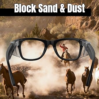 HiBloks Safety Glasses Side Shields for Ray-Ban Meta Wayfarer/Skyler/Headliner (Gen 2) & Oakley Meta HSTN Smart Glasses Accessories, Lightweight, Comfort and Don't Affect Charging (Transparent)