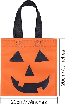 Boao 24 Pcs Halloween Pumpkin Tote Bags Gift Bags for Party, 7.9