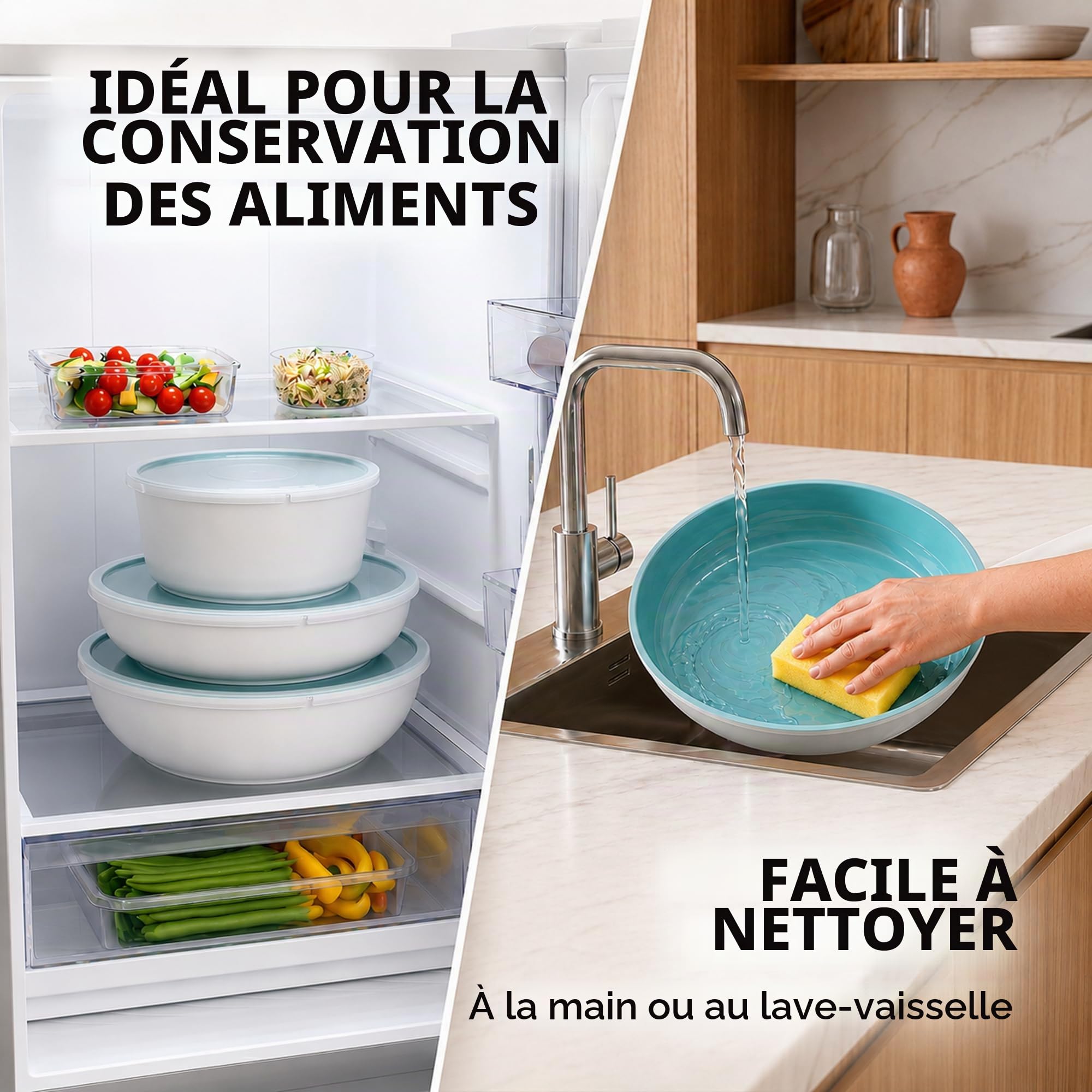 NEOFLAM® - Lot de 8 casseroles et poêles Midas Plus – Revêtement antiadhésif naturel ECOLON®, sans PFAS, compatible induction, poignée amovible, passe au four, nettoyage facile