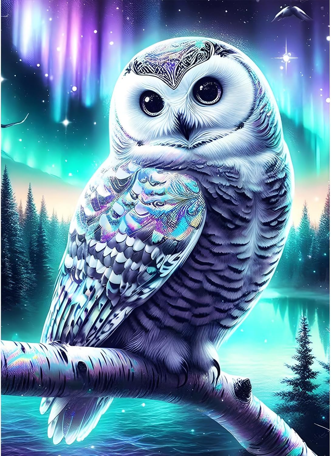 NAHUIGOOD Cross Stitch Kit,DIY Handmade Embroidery Kit with Accurate Print, 11Ct Needlework Set - Owl11Ct40X50Cm