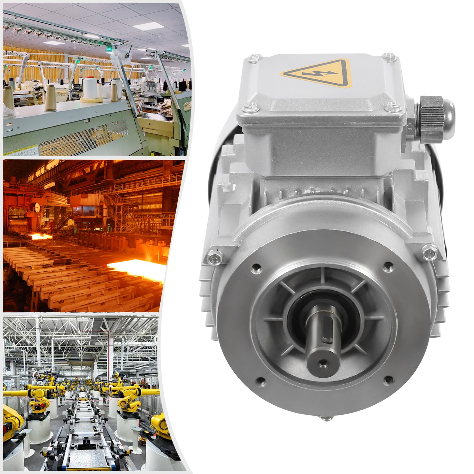 Motor trifásico de 0,75 kW, motor asíncrono trifásico, diámetro del eje de 19 mm, 1400 rpm, motor trifásico de 230 V/400 V para maquinaria e instalaciones industriales