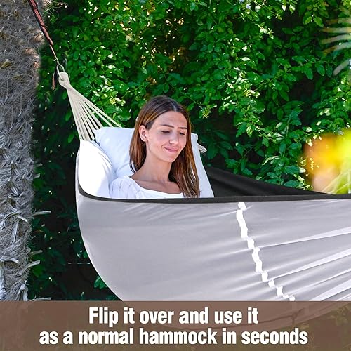 Miniatura 5 de Anyoo Hamaca de camping con mosquitera y correas para árboles, resistente hasta 450 libras para exteriores, patio, mochilero, senderismo