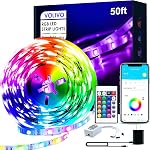 Volivo 100 FT Bluetooth Led Strip Lights Compatible with App Control Remote, 5050 RGB Led Lights for Bedroom, Music Sync Color Changing Lighting for Bedroom, Home, Kitchen, Party Decors