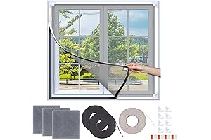 2-Pack Magnetic Window Screen Kit: Adjustable DIY Window Mesh Frame Fiberglass Protection