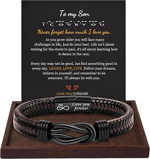 Inspirational Gifts for Men Morse Code Bracelets Mens Bracelets Graduation Gifts for Him Fathers Day Adjustable Leather Bracelet Motivational Birthday Annivesary Jewelry Stocking Stuffers for Men