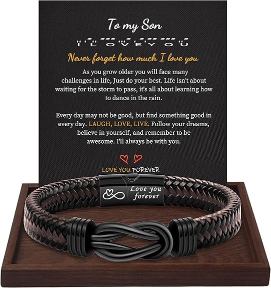 Inspirational Gifts for Men Morse Code Bracelets Mens Bracelets Graduation Gifts for Him Fathers Day Adjustable Leather Bracelet Motivational Birthday Annivesary Jewelry Stocking Stuffers for Men