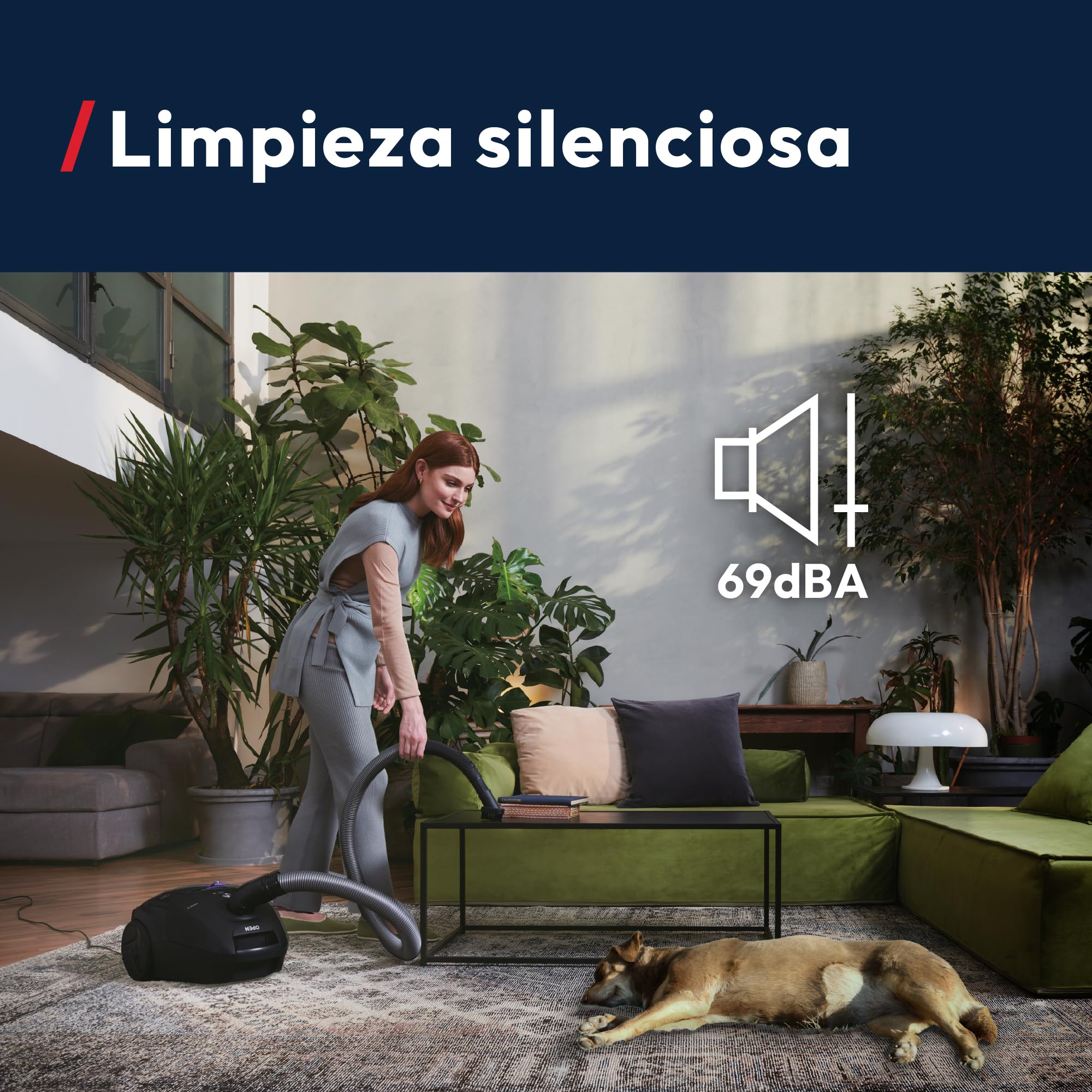 Hoover Telios – Aspirador con Bolsa: Compacto, silencioso (69 dBA), Bolsa de 3,5L, con Cable, Boquilla para parquet, Accesorios Integrados, Radio de acción de 9,6 m, Filtro EPA12 [TXLZ72HM]