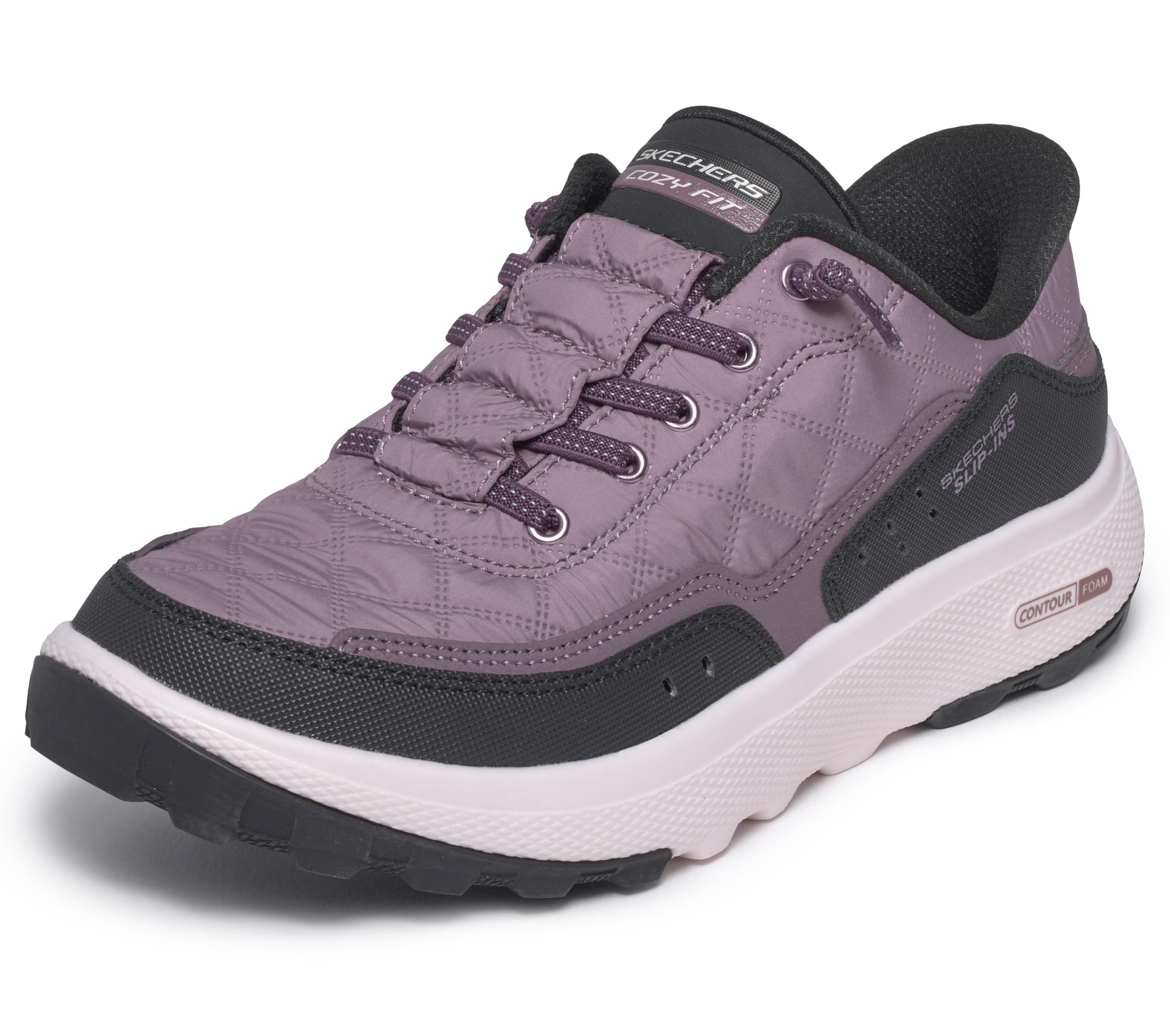 Skechers Damen Urban Explore Slip-InTurnschuhe, Purple Textile Synthetic Black Trim, 39 EU