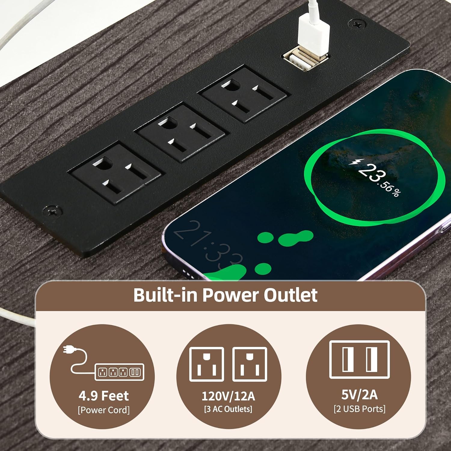 DWVO 71" Double Dog Crate Furniture with LED Light & Power Outlets, Heavy Duty Dual Dog Kennel TV Stand w Storage Shelves Sliding Doors, Wooden Two Dog Cage Table 2 Medium Large Dogs, Black Oak